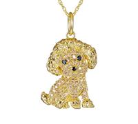 DUTACK Elegant Poodle Pendant Necklace for Women - Stylish Dog Lover Jewelry, Floral Enamel Pet Accessory, Gift for Birthdays & Holidays
