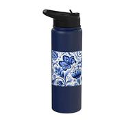 Dutch Blue Delftware Floral Pattern Stainless Steel Insulated Water Bottle