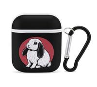 Dutch Bunny Rabbit Case Cover Compatible with AirPods 1&2 Protective PC Shell Carrying Case with Keychain