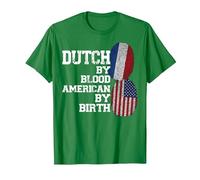 Dutch by Blood American by Birth Netherlands T-Shirt, Men, Kelly Green, X-Large