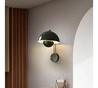 Dutch Designer LED Flower Bud Wall Lamp Home Mushroom Sconces Switch Bedside Night Light Bedroom Lighting Decor(Green)