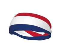 Dutch Flag Headband Hair Sweat Headband Head Wrap Hair Non-Slip Stretchable Washable Makeup Headband