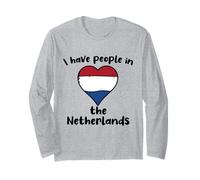 Dutch Flag Heart I Have People in The Netherlands Long Sleeve T-Shirt