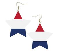 Dutch Flag Leather Star Shaped Earrings Fashion Accessories Lightweight Festivals Parties Everyday Life
