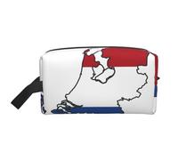 Dutch Flag Map Print Toiletry Bag for Men Travel Toiletry Bag, Spacious Capacity Cosmetic Bag for Women