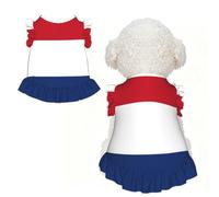 Dutch Flag Pet Dog Dress Dog Clothes Girl Puppy Shirt Yorkie Clothes Cute Pet Apparel for Small Dogs and Cats Summer Pet Clothes