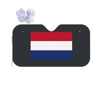 Dutch Flag Print Car Windshield Sun Shade, Sun Visor With Suction Cups For Most Vehicles