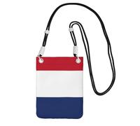 Dutch Flag Print Crossbody Bag For Women, Shoulder Bag Purse, Travel Sport Mini Phone Bag, Phone Wallet, Black, One Size