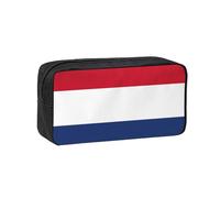 Dutch Flag Print Large Capacity Pencil Case Pencil Pouch with Zipper Portable Pen Case for Office Travel Makeup