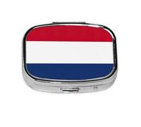 Dutch Flag Print Pill Box Portable Pill Case Holde Organizer for Purse Pocket Travel Gifts