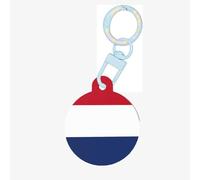 Dutch Flag Print Round Acrylic Pet Tag, Dog Neck Pendant Tags for Pets Circular Dog Cat Collar Name Tags