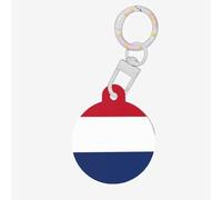 Dutch Flag Print Round Acrylic Pet Tag, Dog Neck Pendant Tags for Pets Circular Dog Cat Collar Name Tags