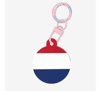 Dutch Flag Print Round Acrylic Pet Tag, Dog Neck Pendant Tags for Pets Circular Dog Cat Collar Name Tags