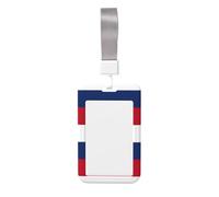 Dutch Flag Printed Card Badge Holder with Neck Strap, Vertical Cards Holder Anti-Scratch and Easy-Scan, for Office, School