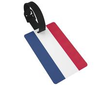 Dutch Flag Printed Small Luggage Tags Portable Bag ID Holders with Adjustable Strap for Travel Gear