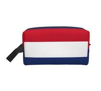 Dutch Flag Printed Toiletry Storage Bag, Large Capacity Organizer Pouch for Power Bank and Cables Use