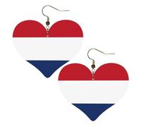 Dutch flag Prints Stylish Heart-Shaped Earrings Lightweight Women'S Accessories Perfect For Parties And Valentine'S Day.