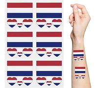 Dutch Flag Temporary Tattoos, 10 Sheets National Flag Face Tattoo Stickers for International Competition of the World Cup and European Cup