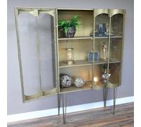 Dutch Gold Metal and Glass 2 Door Display Cabinet