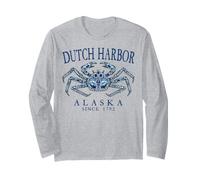 Dutch Harbor Alaska Tribal King Crab Since 1792 Navy Blue Long Sleeve T-Shirt