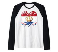 Dutch King's Day Koningsdag I Love Netherlands Flag Heart Raglan Baseball Tee