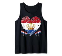 Dutch King's Day Koningsdag I Love Netherlands Flag Heart Tank Top