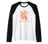 Dutch Lion of The Netherlands Holland Nederland Orange TEE Raglan Baseball Tee