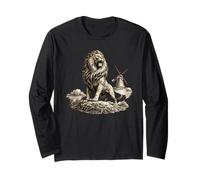 Dutch Lion Windmill Vintage Etching Style Netherlands Pride Long Sleeve T-Shirt