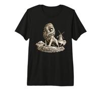 Dutch Lion Windmill Vintage Etching Style Netherlands Pride Premium T-Shirt