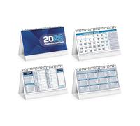 Dutch Office Desk Calendar 2026 Saints and Moons International Holidays cm19 x 45 cm (Blue Table Note)