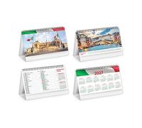 Dutch Office Desk Calendar 2026 Saints and Moons International Holidays cm19 x 45 cm (Cities of Italy)