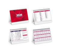 Dutch Office Desk Calendar 2026 Saints and Moons International Holidays cm19 x 45 cm (Red Midi Table)