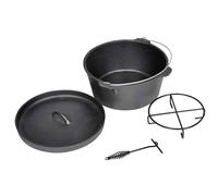 Dutch Oven 29.5cm 13cm H 8.8L Cast Iron with Black Carry Case Camping Camp Pack
