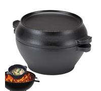 Dutch Oven Cast Iron Pot - High Performance Round Oven Pot With Double Handles, Cast Iron Cooking Pot | Sturdy Dutch Oven For Bread Baking, Slow Cooking Multi-purpose Cast Iron Dutch Oven