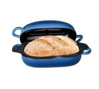 Dutch Oven for Bread Baking - 2.5QT Bread Pans for Homemade Bread with Perforated Non-Stick Silicone Liner Cast Iron Bread Pan Dutch Oven Loaf Pan with Lid and Loop Handles for Homemade Breadmaking