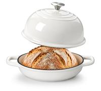 Dutch Oven for Sourdough Bread Baking, 24cm Oval Cast Iron Pot with Lid | Enameled Casserole Dish for Bread Making, Roasting & Braising, Induction Gas Oven Safe