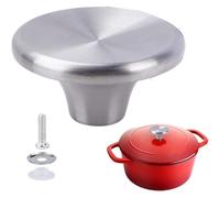 Dutch Oven Knob Stainless Steel Replacement Handle for Le Creuset,Aldi,Lodge and Other Enameled Cast-Iron Dutch Oven Pot Lid Knob Replacement(Silver 1 Set)