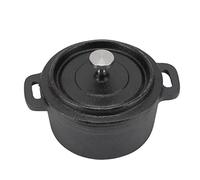 Dutch Oven, Thickened Cast Iron Heat Preservation Wear Resistant Durable Ergonomic Handle Cast Iron Dutch Oven Reliable Heat Distribution Dutch Oven Pot for Slow Cooking, Grilling, Rice(10CM)