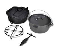 vidaXL Dutch Oven 4.2L with Lid Lifter Stand Bag Outdoor Camping Cooking Tool
