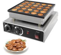 Dutch Pancake & Mini Muffin Maker Machine - 25 or 50 Non-Stick Holes, 950W/1700W, Stainless Steel - For Pancakes, Muffins, Waffles,25