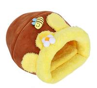 Dutch Pig Hamster Warm Cotton, Plush Fabric Small Animal Bed with Thick Cotton Pad, Connect to Electric Blanket, Plush for Hedgehogs, Squirrels, 26cm X 25cm X 21cm, 1 (L size)