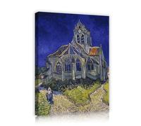 Dutch Post Impressionist Auvers sur Oise Framed Canvas Wall Art Sitting Room Vintage Architecture Giclee Fine Art Print for Lounge Decor 50x60cm