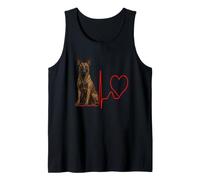 Dutch Shepherd Dog Heartbeat EKG Canine Rescue Tank Top