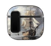 Dutch Ships Sailing Cute Case Compatible with AirPods 4 Protective Cover with Automatic Lock
