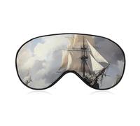 Dutch Ships Sailing Funny Eye Mask for Sleep with Adjustable Strap Blocks Light Eye Shade Cover