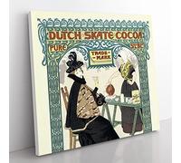 Dutch Skate Coco by Johann Georg van Caspel Vintage Canvas Wall Art Print Ready to Hang, Framed Picture for Living Room Bedroom Home Office Décor, 35x35 cm (14x14 Inch)