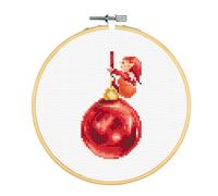 DUTCH STITCH BROTHERS Embroidery Kits - Counted Cross Stitch Set with 6 Inch Hoop. 14 Count Aida Fabric. Ideal Embroidery Kits for Beginners. Christmas Theme. DSB043F