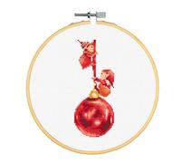 DUTCH STITCH BROTHERS Embroidery Kits - Counted Cross Stitch Set with 6 Inch Hoop. 14 Count Aida Fabric. Ideal Embroidery Kits for Beginners. Christmas Theme. DSB043E