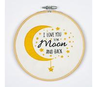 DUTCH STITCH BROTHERS Moon Embroidery Starter Kit with Pattern and Instructions. Stamped Embroidery Kits with Embroidery Clothes with Pattern. 6" Embroidery Hoop