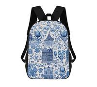 Dutch Tulips Sailing Ships Classic Mens Backpack Womens 17 Inch Shoulder Bag